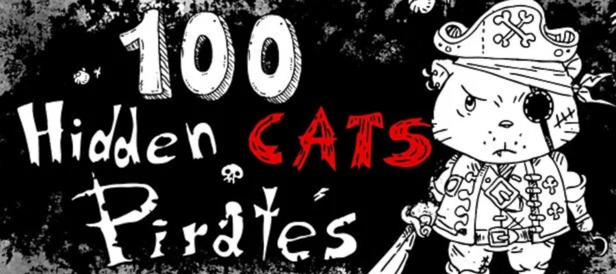100 Hidden Cats: Pirates logo.