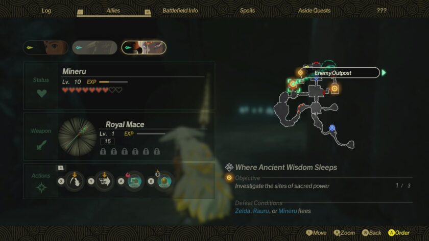 Hyrule Warriors: Age of Imprisonment the level map