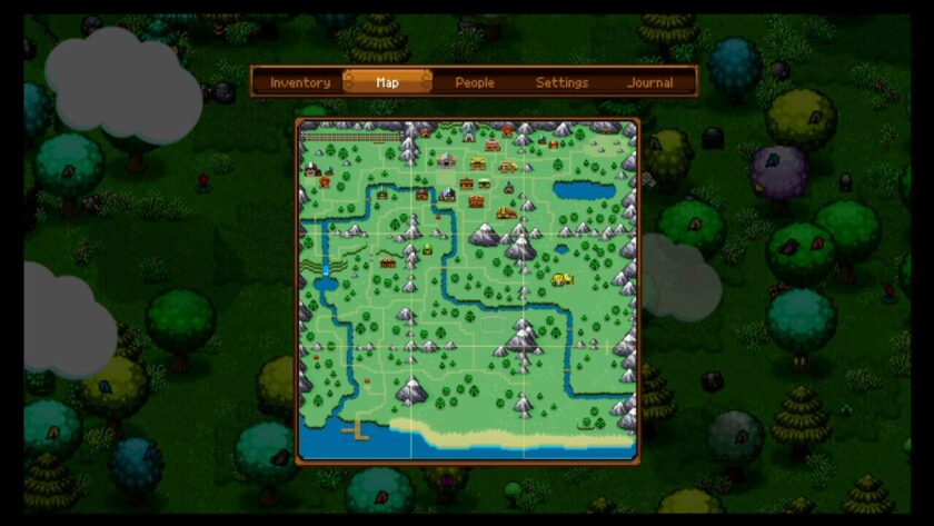 The map of Cattle Country, divided into nine squares. Published on LadiesGamers