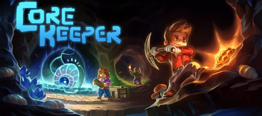 Core Keeper mining with friends