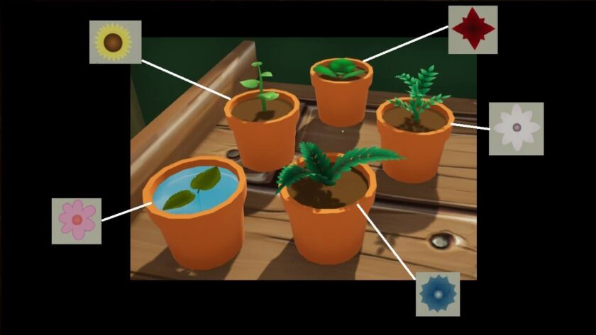 Photomontage of the flower pots and the associated flower. Published on LadiesGamers