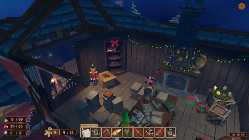 Screenshot for video game Fantastic Findings, what a mess Santa made, published on LadiesGamers.com
