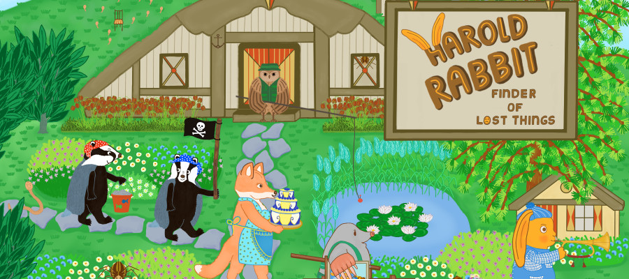 Key art and logo for Harrold Rabbit - Finder of Lost Things.