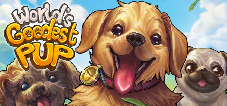 Promotional image for World's Goodest Pup showing brown dogs on a blue background. Published on LadiesGamers