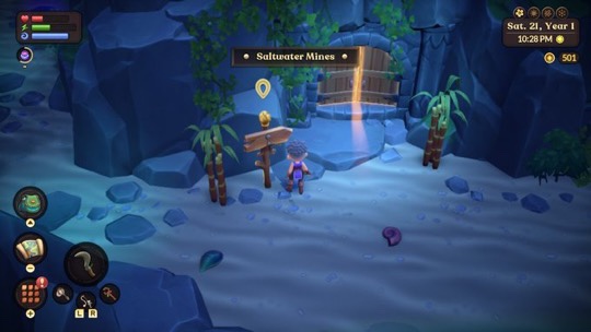 image shows the door to saltwater mines on the beach 