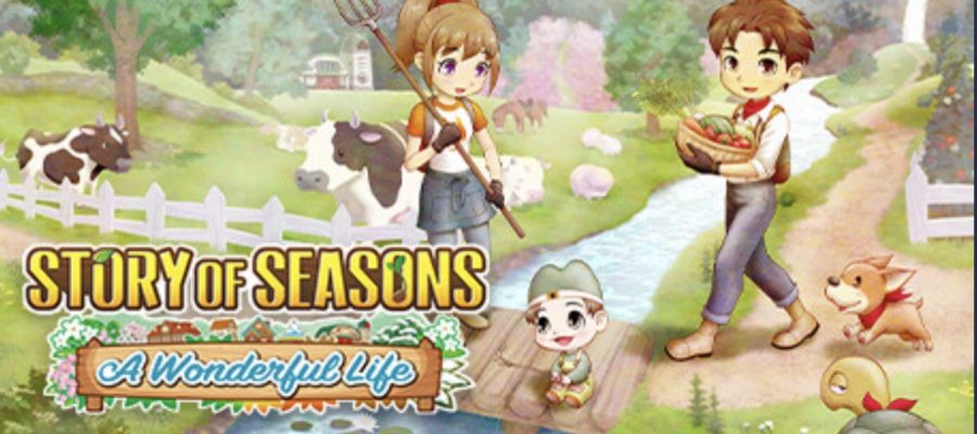 Cartoon of children with faming equipment