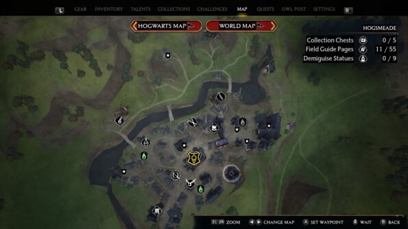 Hogwarts legacy Hogsmeade map
