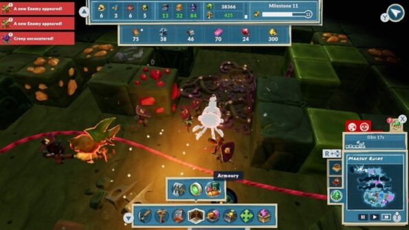 Battle enemies in the mines