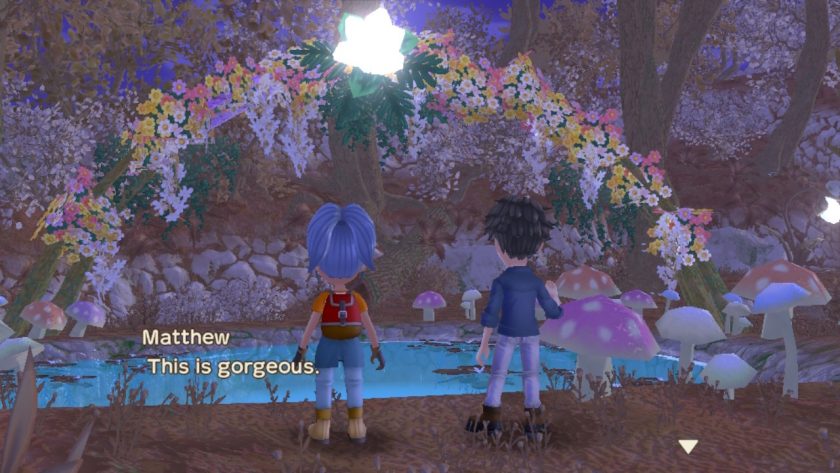 A romantic scene with a flower bow at a little pond with YvoCaro and Matthew