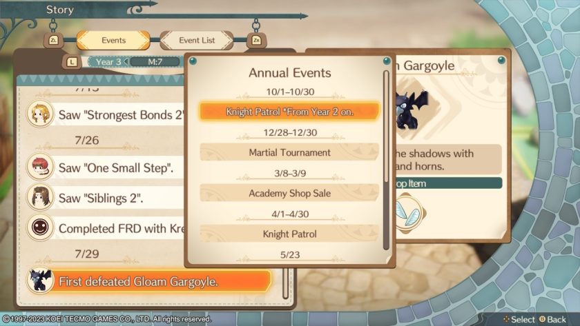 The screen under Stories under the X button. We see events that already have taken place, but also the Annual Events. 