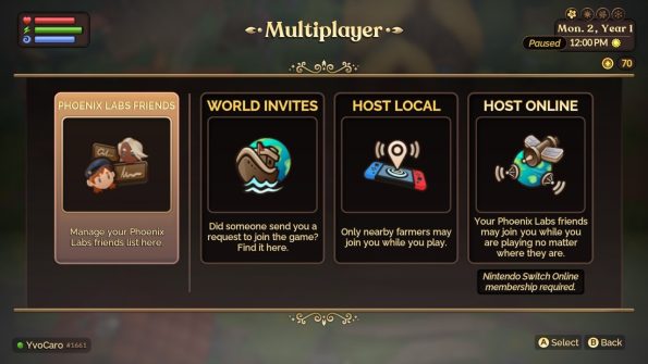 online mulitplayer screen