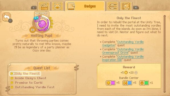 Bandle Tale, quest screen, you can click on the links which will take you directly to where the quest is on the map 