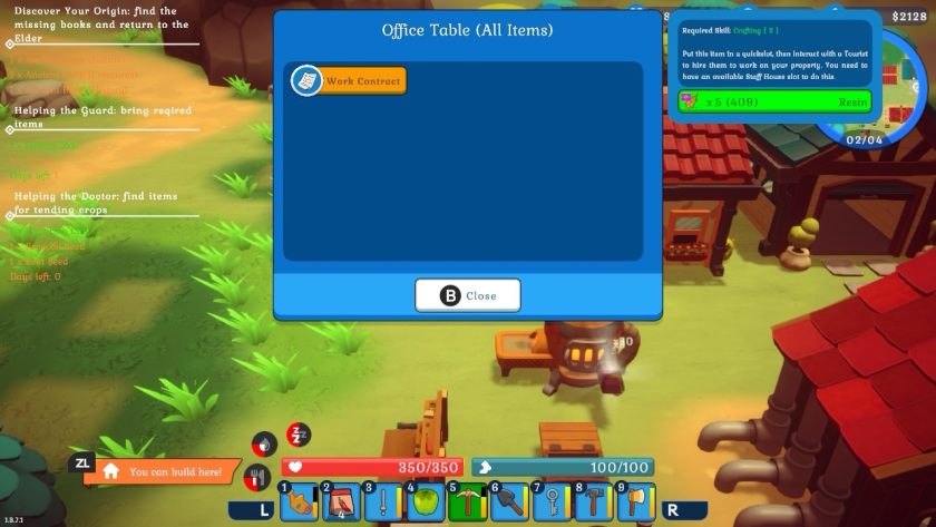 Make a Work Contract at the office table you just crafted.