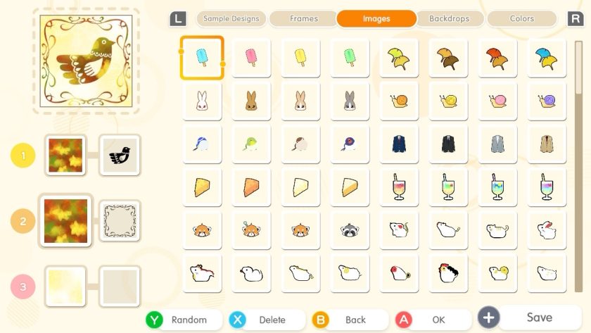 When you choose one of the standard ones, there are many options to change it and make it your own. I choose an image of a bird