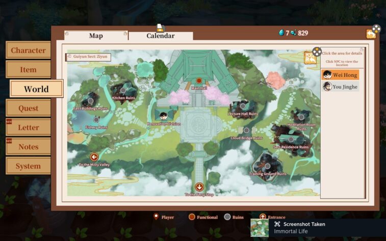 One of the areas on the Overworld map detailed