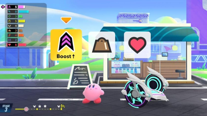 Kirby selecting which power up to have at one of the rest areas. Published on LadiesGamers