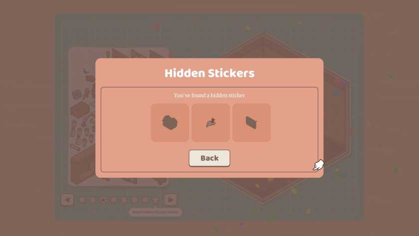 A hidden sticker has been found, and a pop up is informing you of which was found in Little Corners.