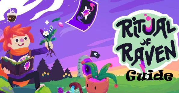 The Ritual of Raven Guide, using the promotional image for the game with the addition of the LadiesGamers coffee cup and word “Guide”. Published on LadiesGamers.