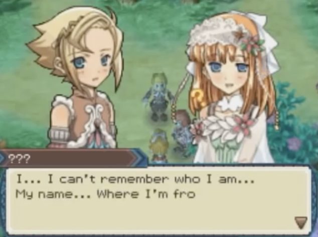 Protagonist Micah talks to Shara and mentions he can't remember who he is. This screenshot is from the 2009 version of the game.