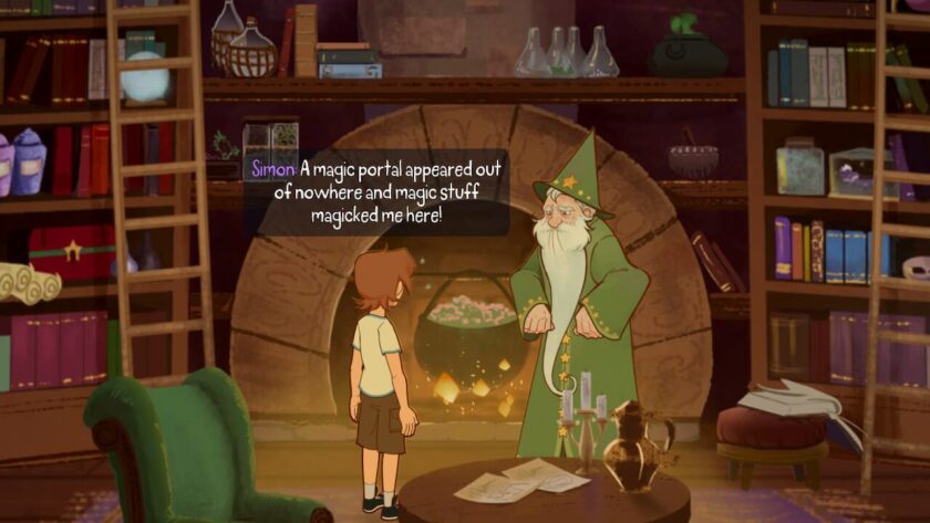 Simon standing inside Calypso's house, saying a magical portal appeared out of nowhere and magic stuff magicked me here! Published on LadiesGamers