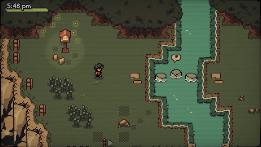 Crossing a rock path at dusk in Fading Serenades