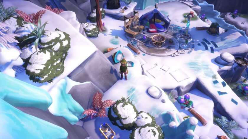 The character standing on a ledge, with the base camp in the background. Published on: LadiesGamers