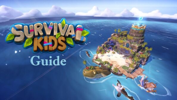 Promotional artwork showing the Whurtle Lighthouse island, with the text Survival Kids Guide. Published on LadiesGamers.