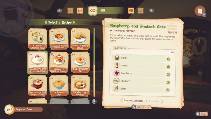 Screenshot of a recipe in Tales of the Shire. Published on LadiesGamers