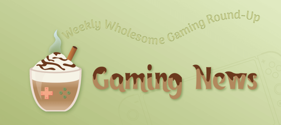 A featured image on LadiesGamers showing a light green background with a cup of coffee with whipped cream and chocolate swirls. The text says Gaming News